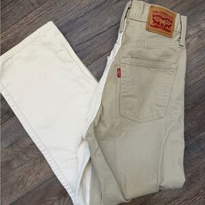 Levi's Woman’s Khaki and Cream Straight Leg Jeans